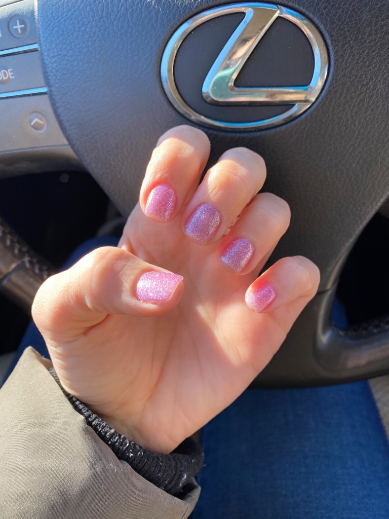 pink sparkly nails