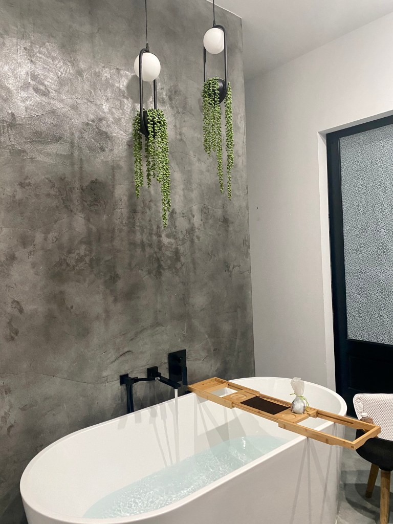 nice spa bathtub in cute Airbnb
